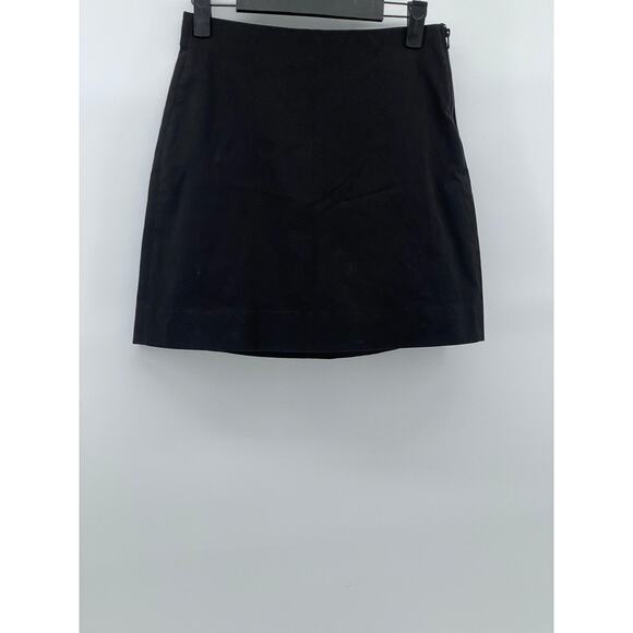 EVERLANE Women's Black Solid Side-Zip Straight Mini Skirt SZ 0 - Picture 1 of 11